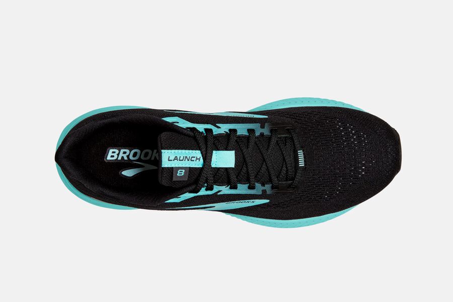 Launch 8 Road Brooks Running Shoes NZ Womens - Black/Blue - EMQIPX-870